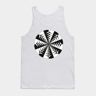 Circle Pops Mandala - Intricate Black and White Digital Illustration, Vibrant and Eye-catching Design, Perfect gift idea for printing on shirts, wall art, home decor, stationary, phone cases and more. Tank Top